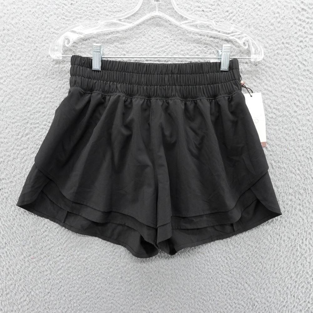 CALIA Step Up Short Pure Black WAX12351 Women Small Running Layered Athletic